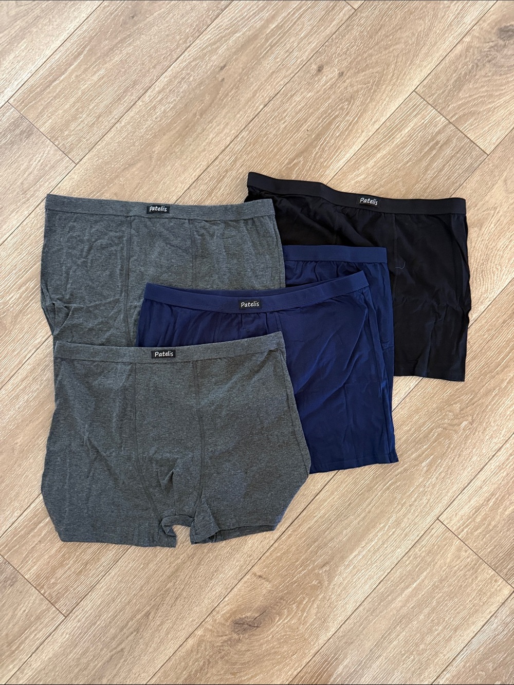 Pastels Boxer Briefs - Black, Navy & Charcoal - 6-pack